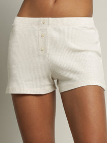 Ribbed Lounge Shorts in White