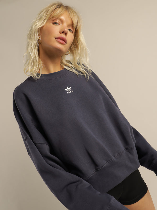 Adicolor Essentials Fleece Sweatshirt in Shadow Navy - Glue Store