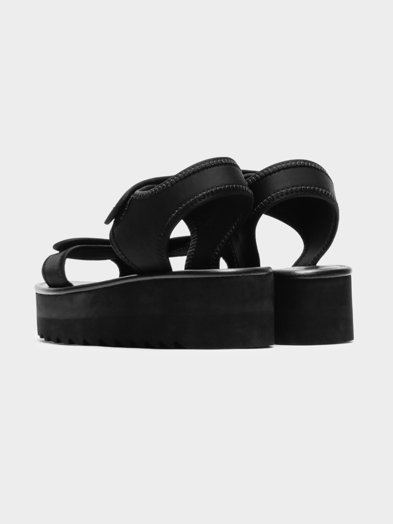 black small platform sandals