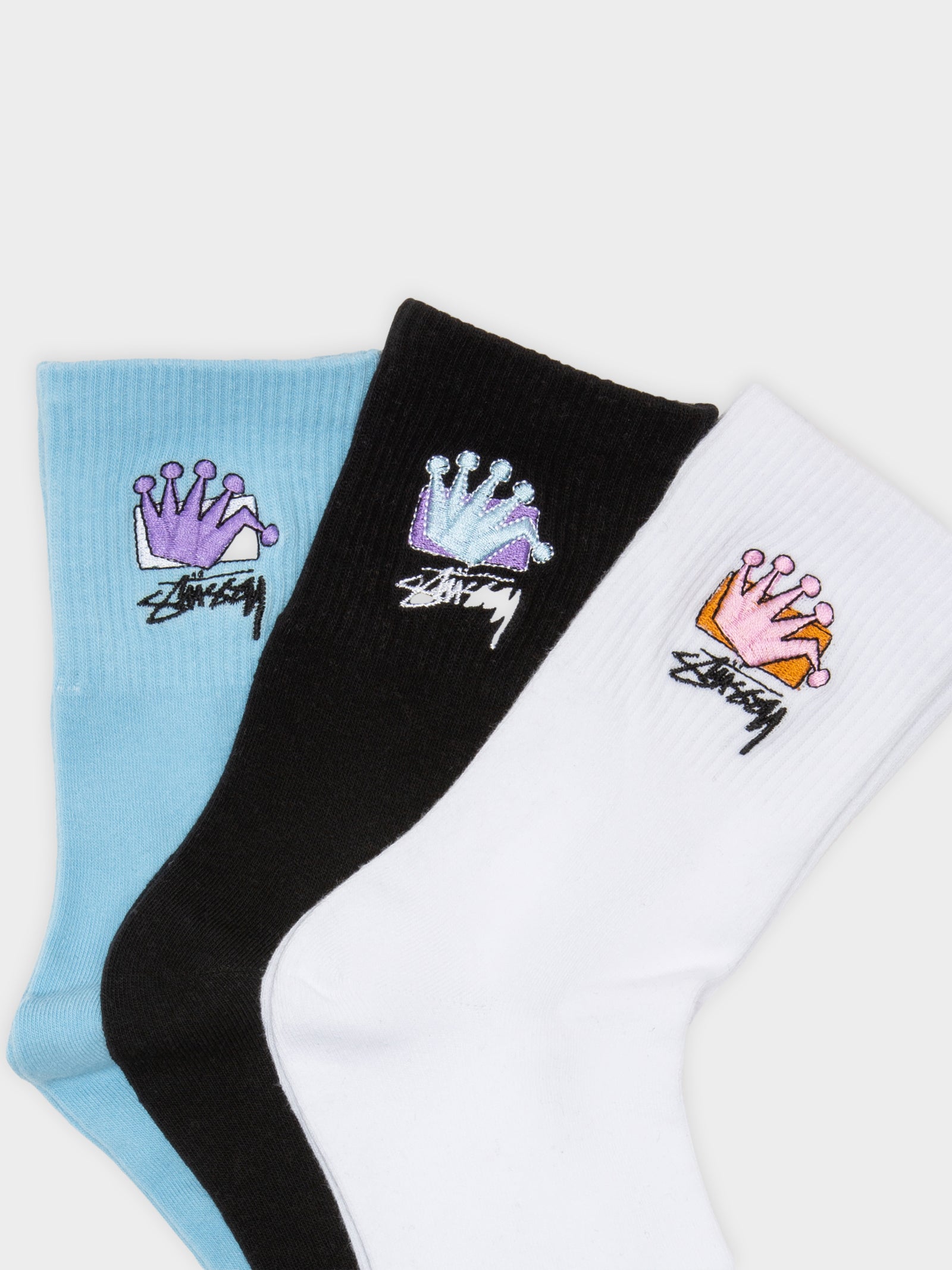 3 Pairs of Womens LB Crown Socks in Multi