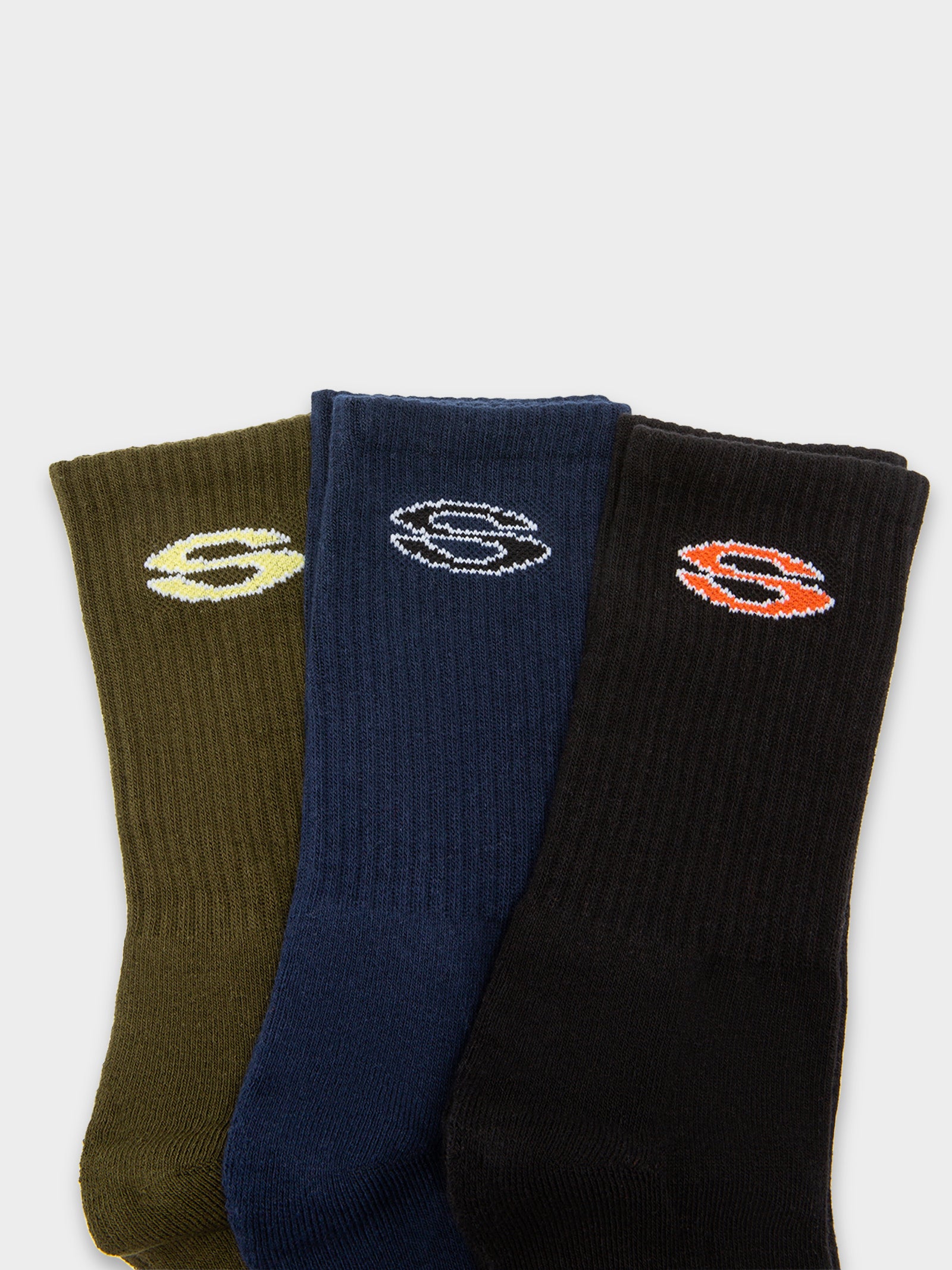 3 Pairs of Mens 1992 Team Crew Socks in Multi