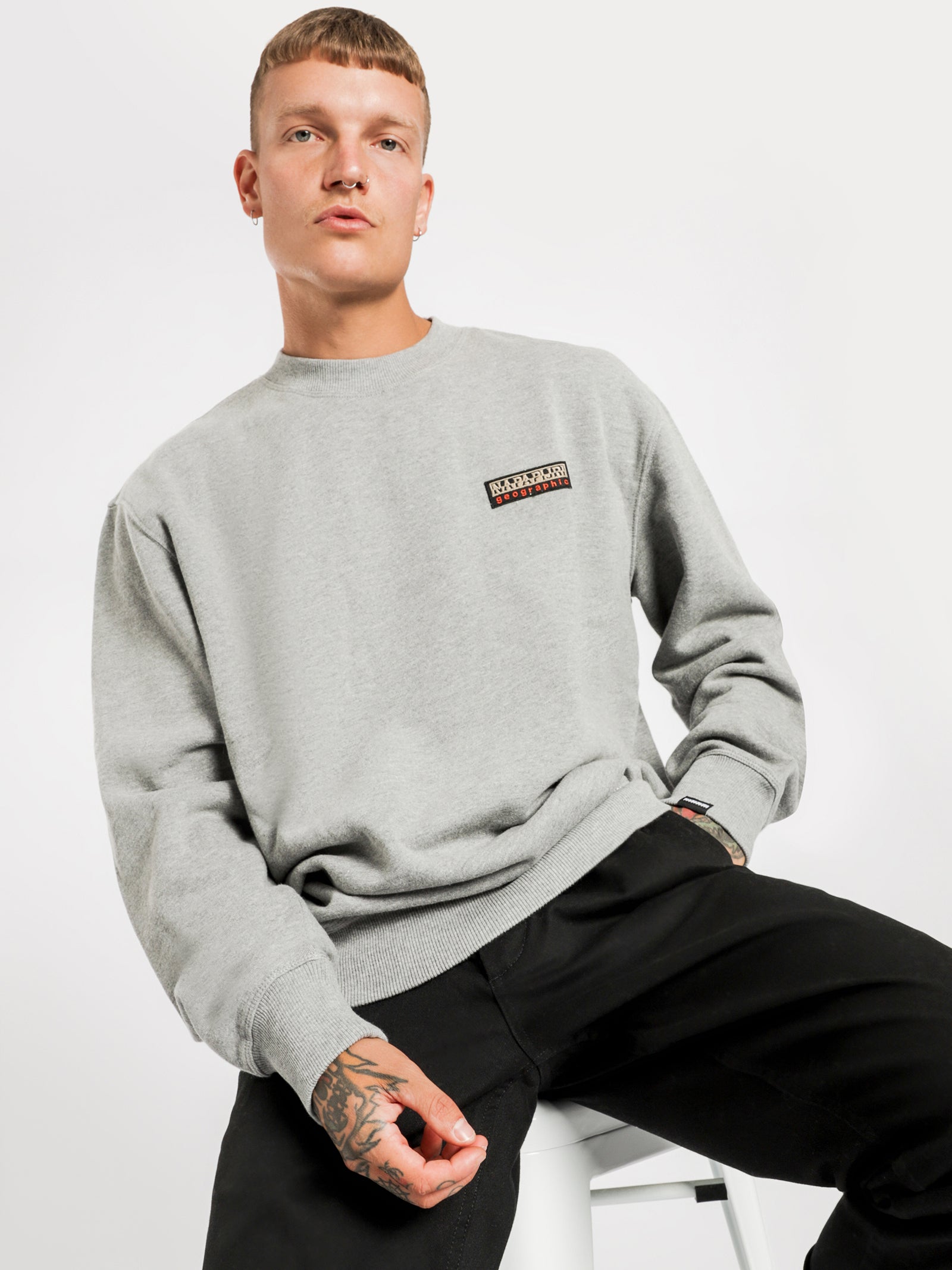 Base C Crew Sweater in Grey