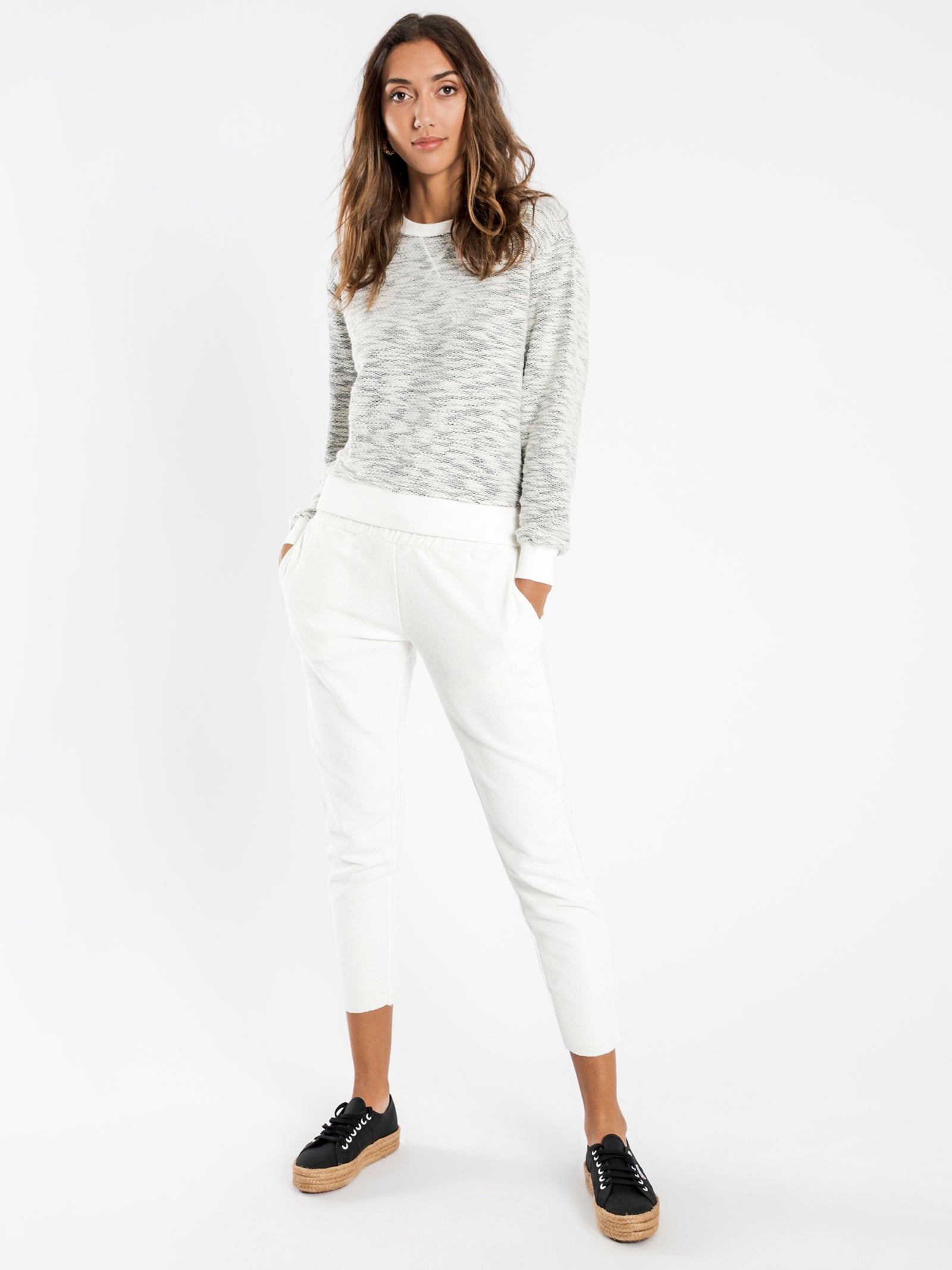 Bailey Textured Sweat in Black & White