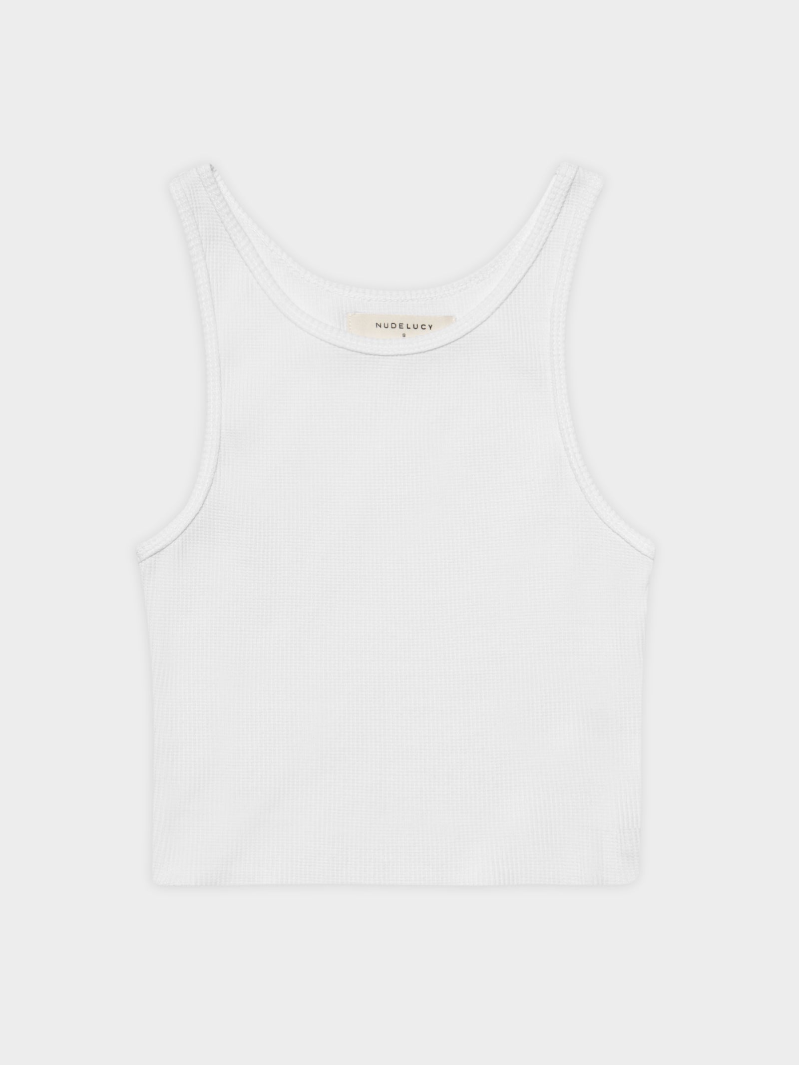 Annie Waffle Tank in White