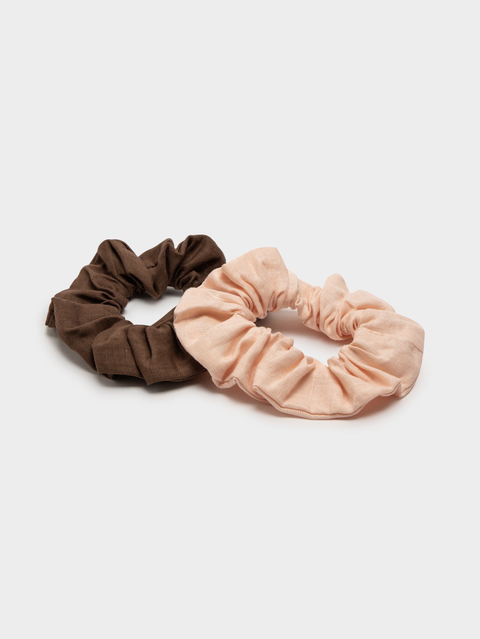 2 Scrunchies in Brown & Pink