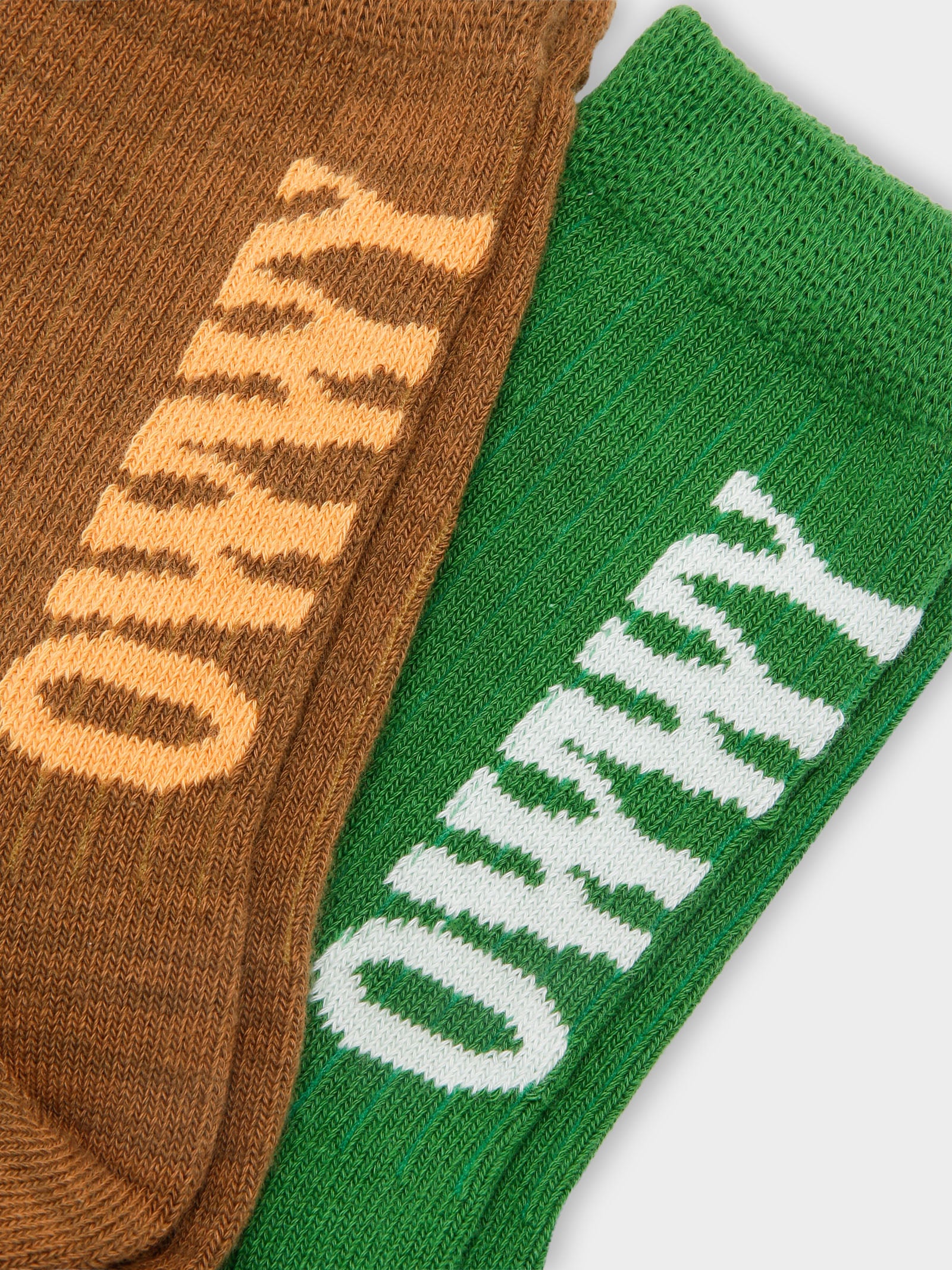 2 Pairs of Socks in Brown & Green