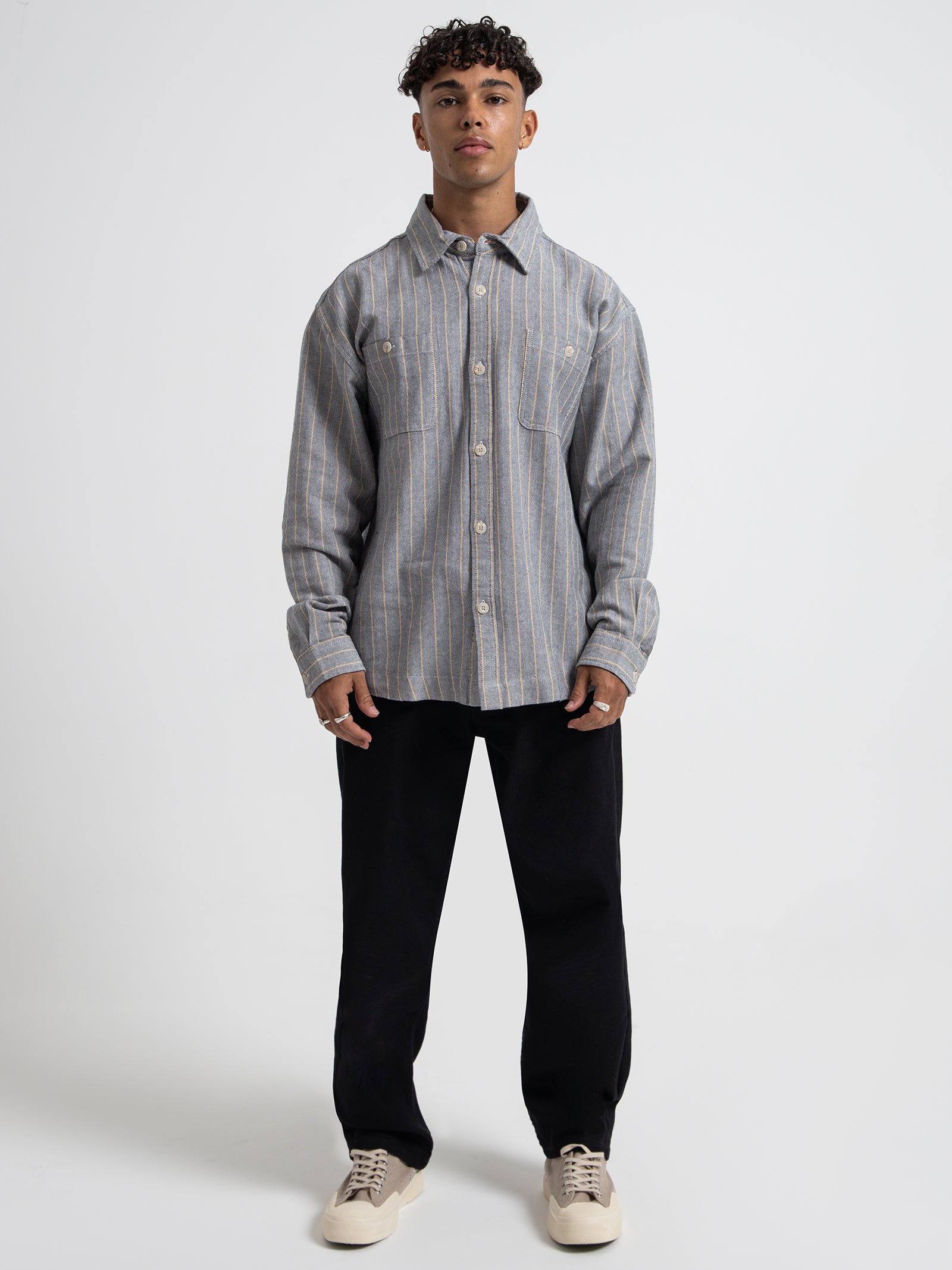 Avery Long Sleeve Shirt in Navy