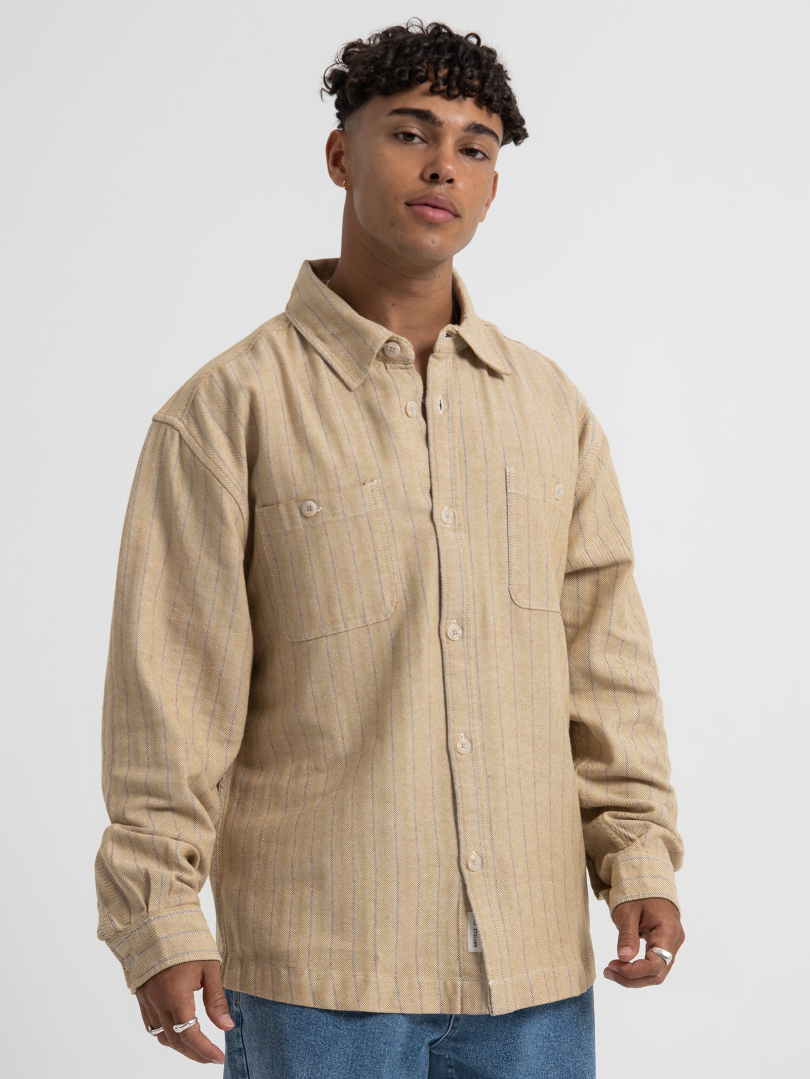 Avery Long Sleeve Shirt in Gold