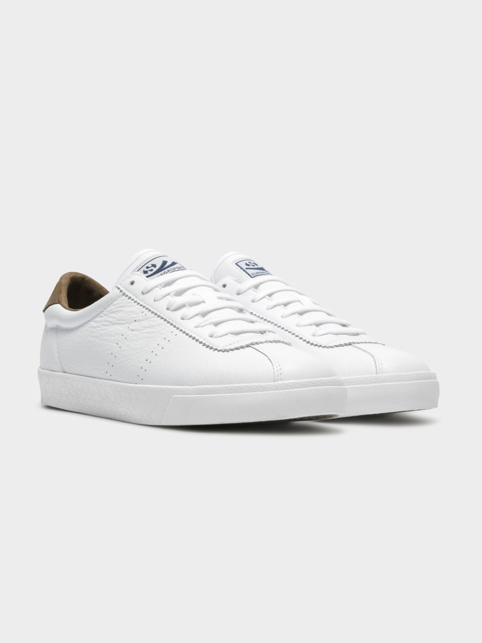 2843 Clubs Comfleau Sneakers in White & Khaki