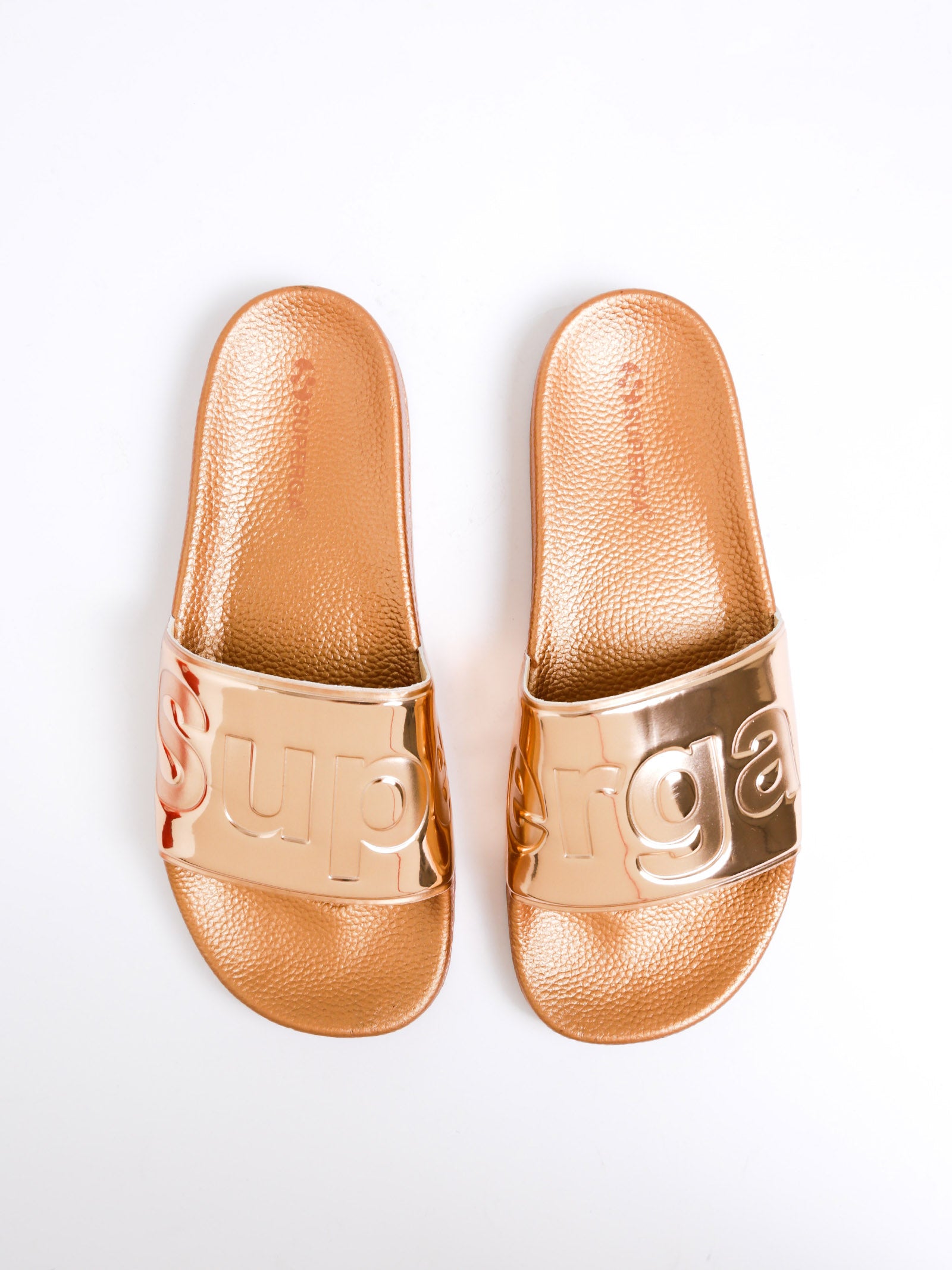 superga slides rose gold