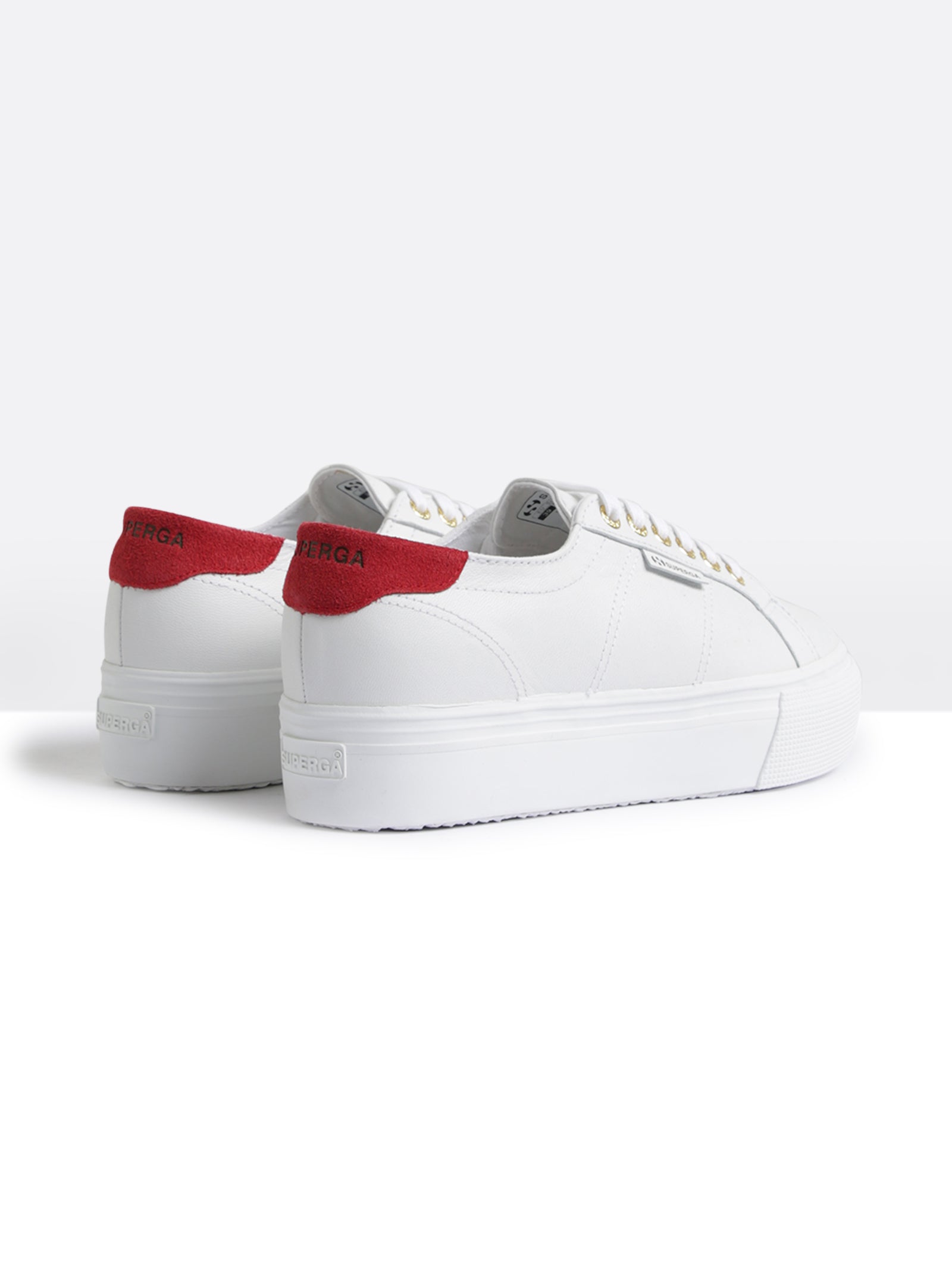 2790 FGLW Platform Sneakers in White & Red