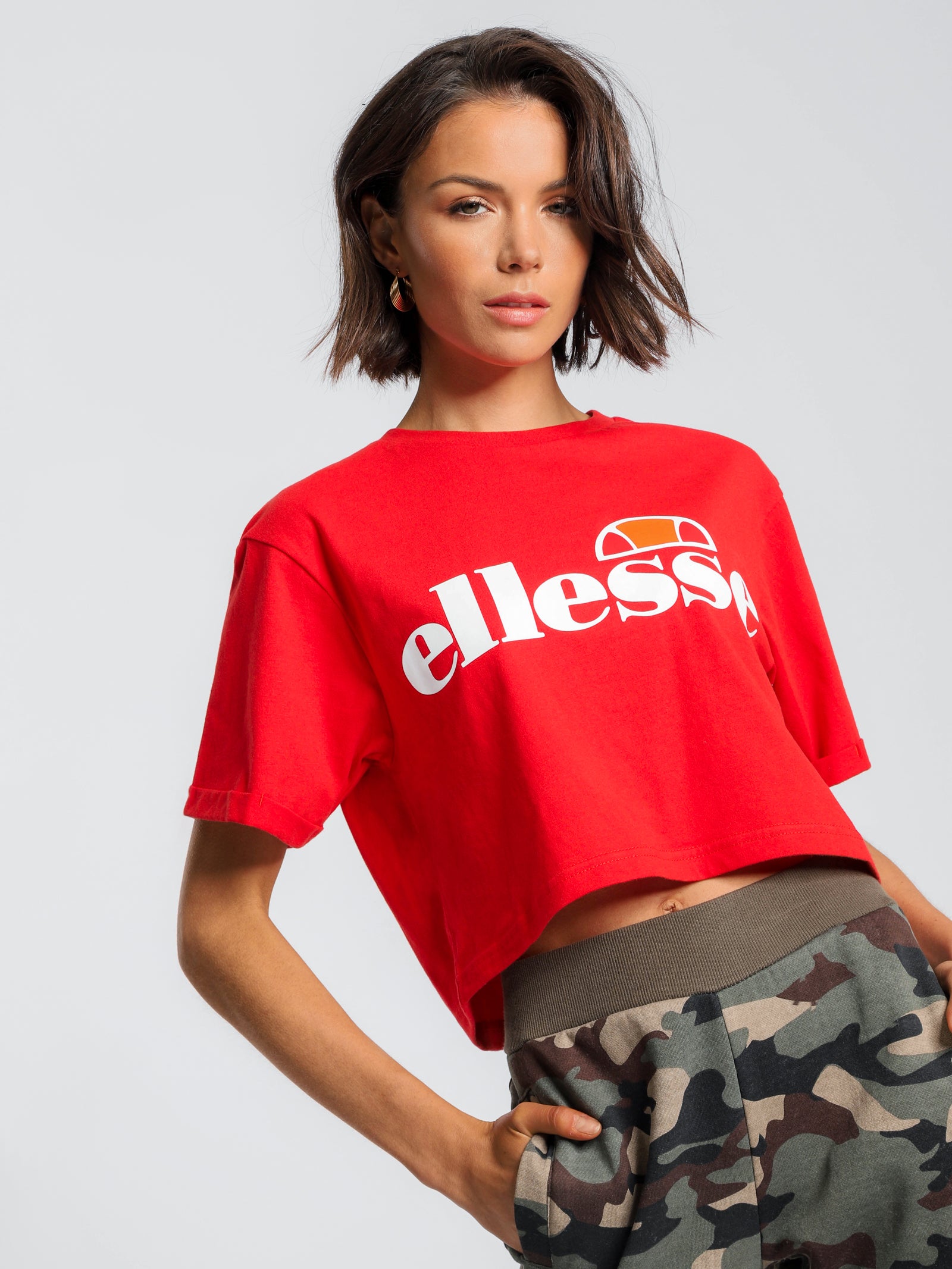 Alberta Cropped T-Shirt in Scarlet Red