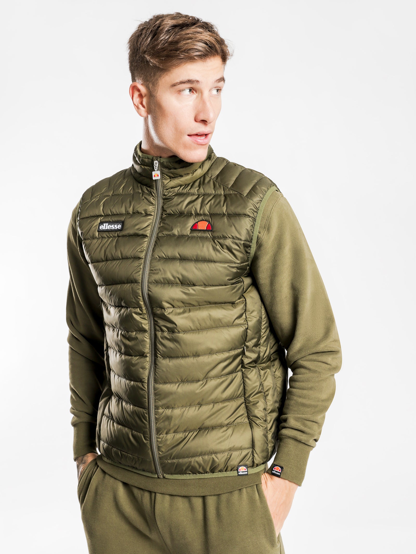 Bardy Gilet Puffer in Khaki Green