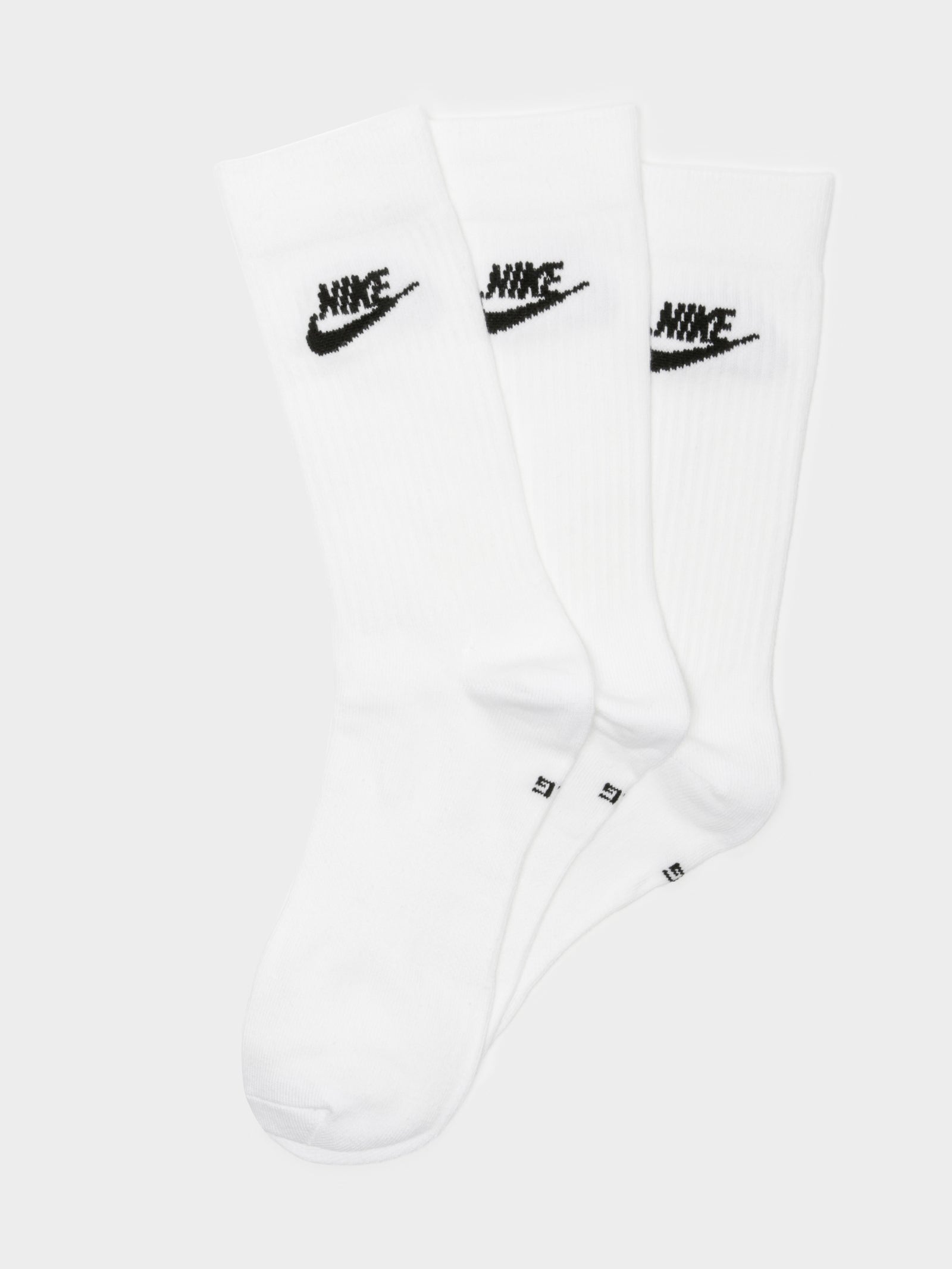 3 Pairs of Everyday Essential Crew Socks in White & Black