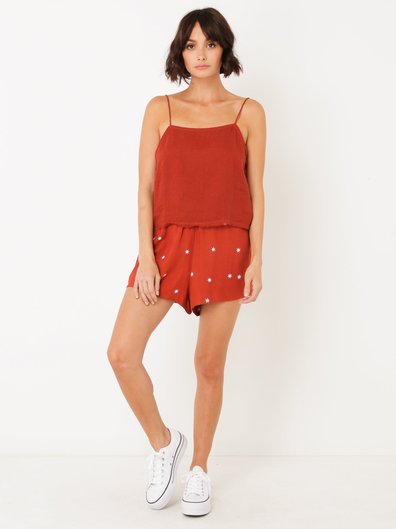 Alambi Shorts in Rust Star Print