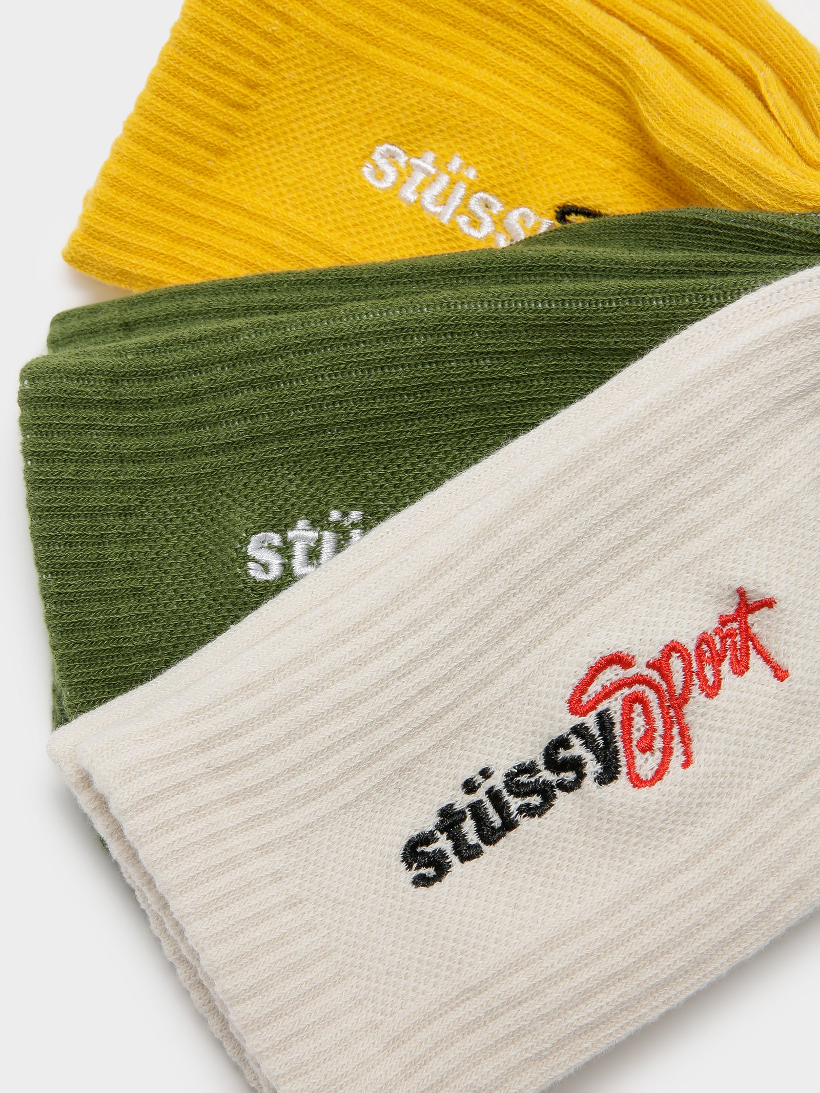 3 Pairs of Stussy Sport Socks in Multi