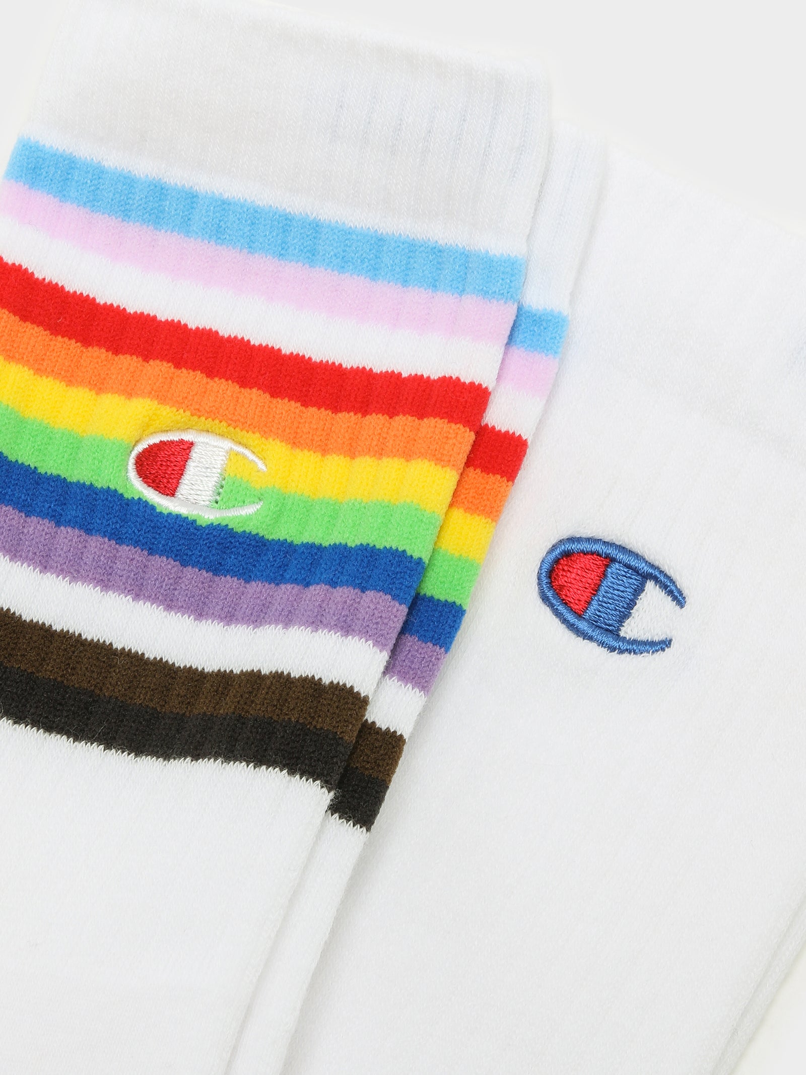 2 Pairs of Pride Crew Socks in White