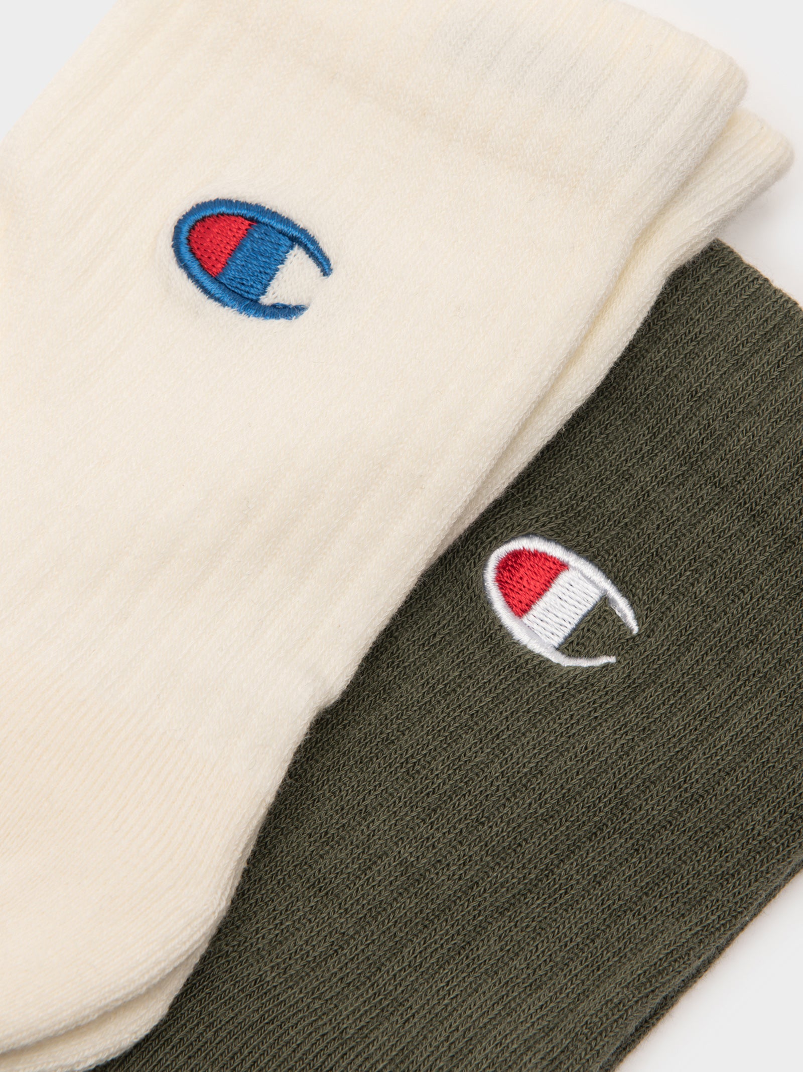 2 Pack Lifestyle C Logo Crew Socks in Khaki