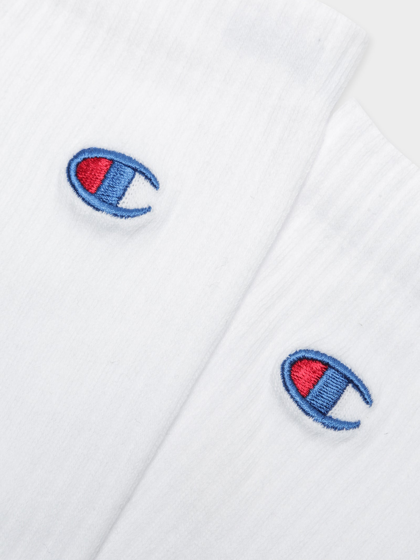 2 Pairs of Logo Crew Socks in White