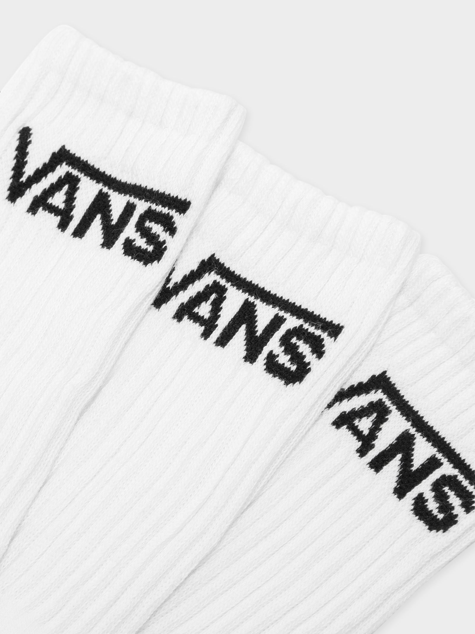 3 Pairs of Classic Crew Socks in White (Mens US 6.5-9)