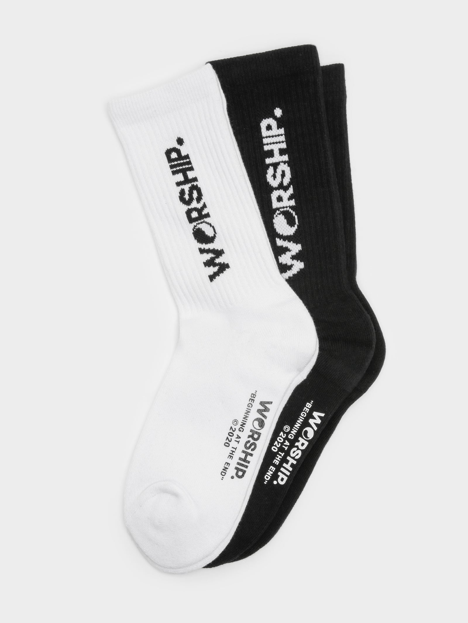 2 Pairs of Core Socks in Black & White