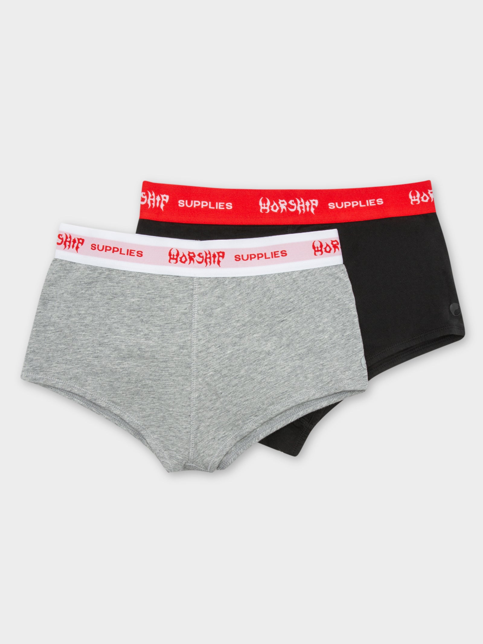 2 Pairs of Boyleg Briefs in Black & Grey