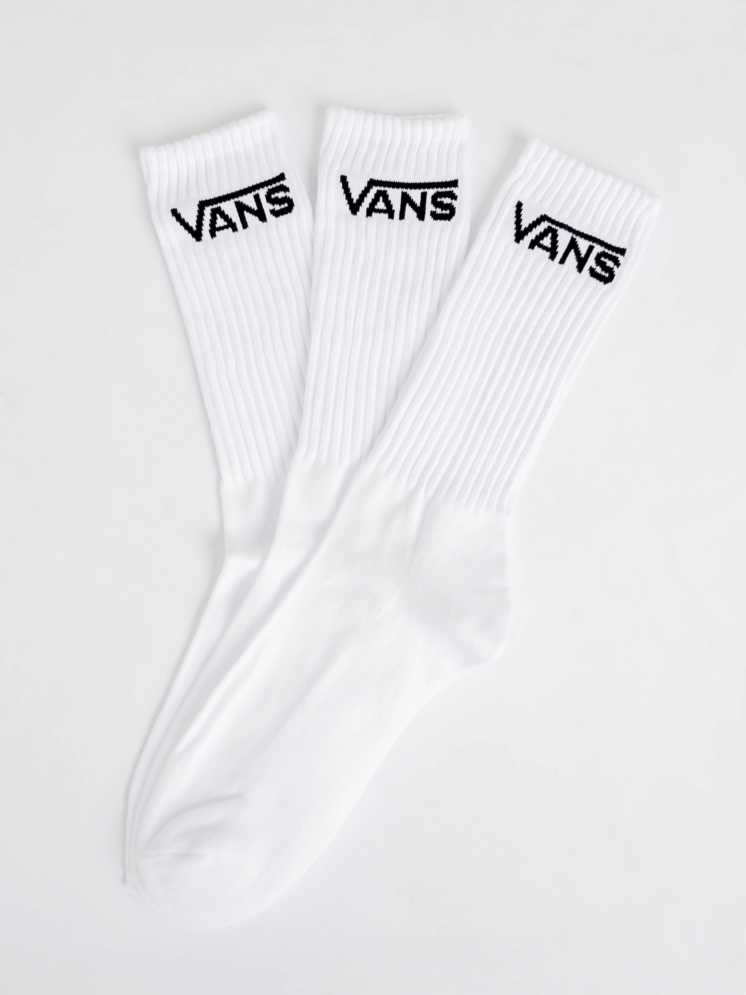 3 Pairs of Classic Crew Socks in White (Mens US 9.5-13)