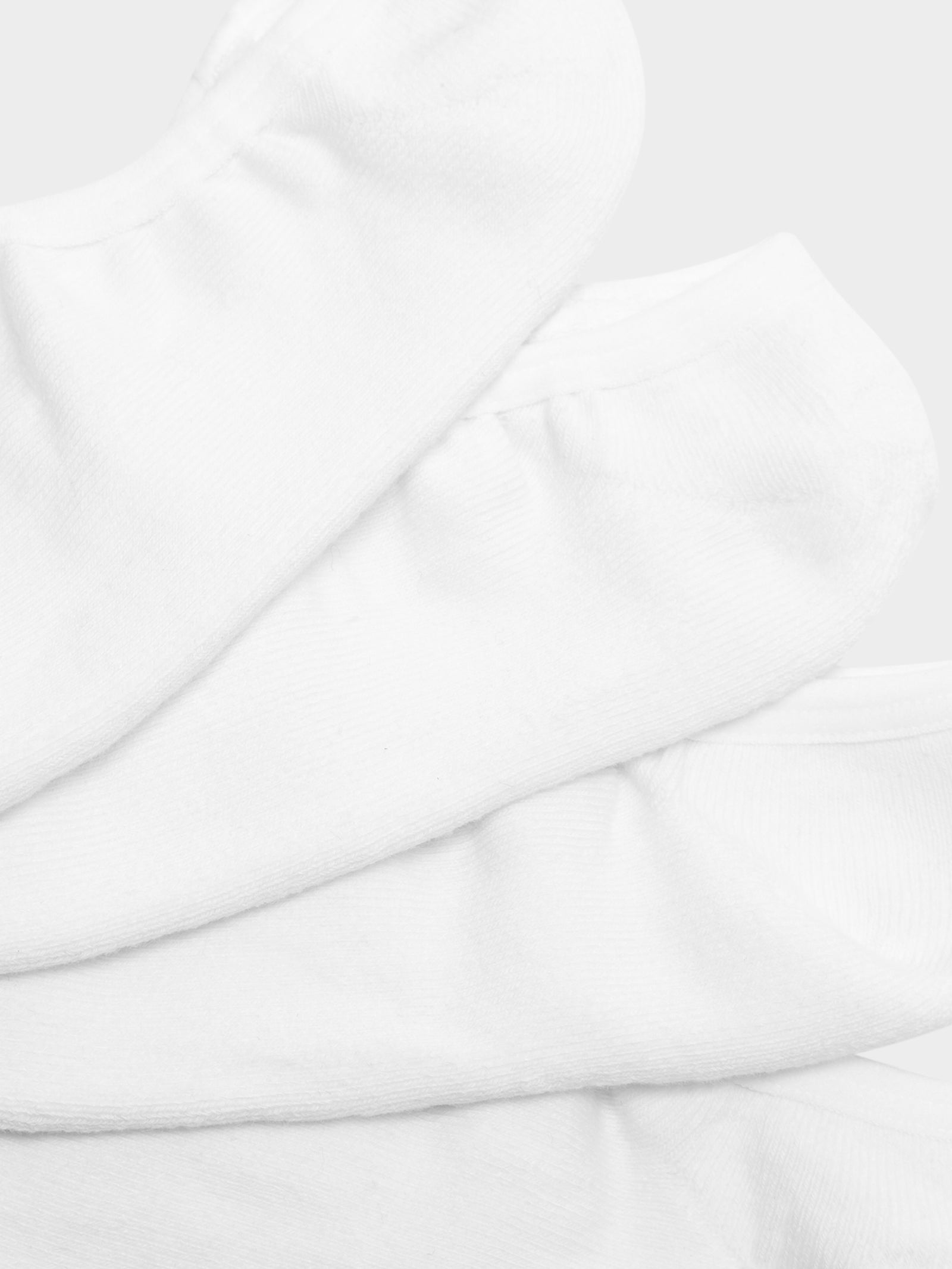 5 Pairs of No-Show Socks in White