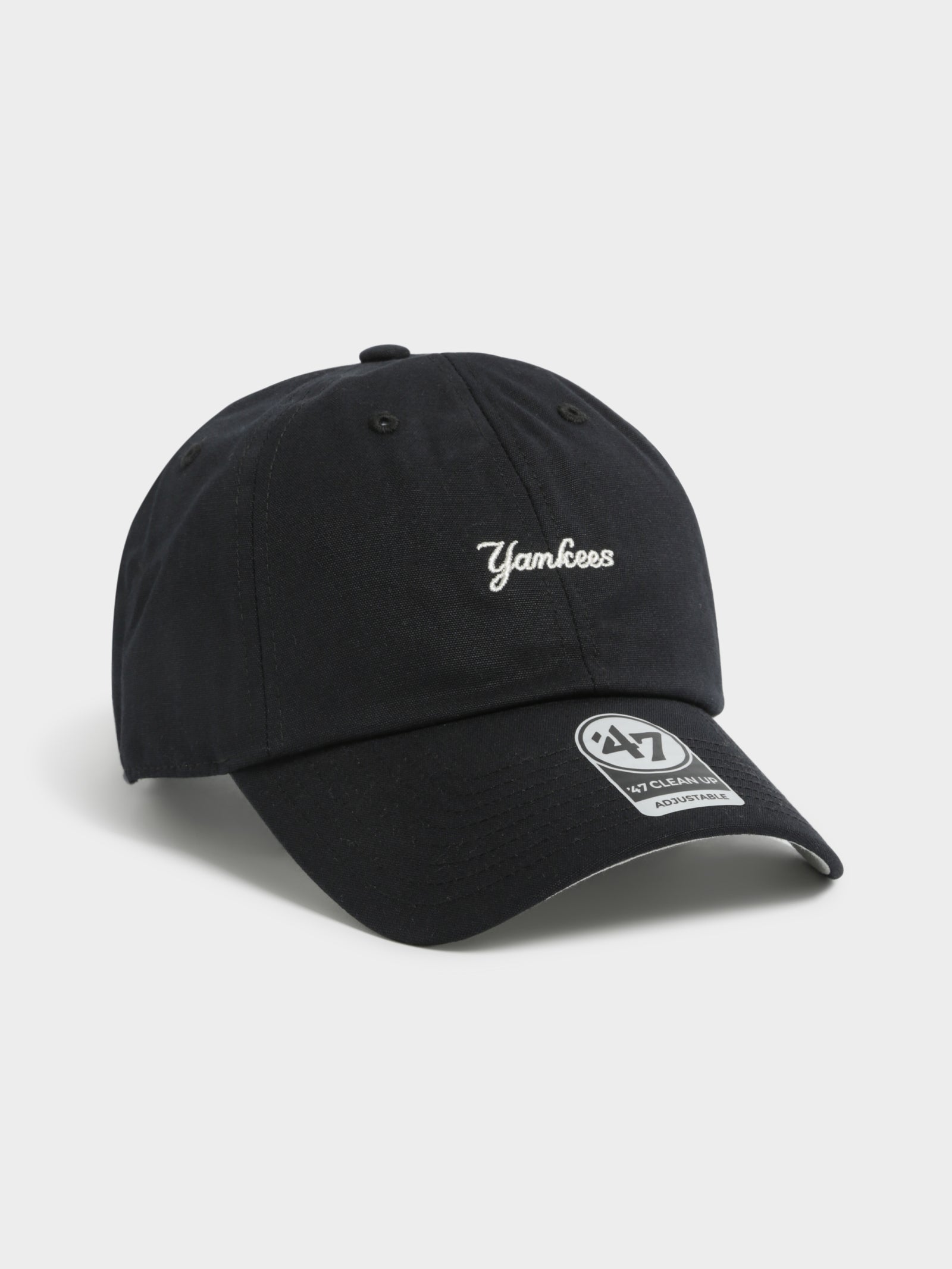 47 Yankees Script Cap in Black Wash & White