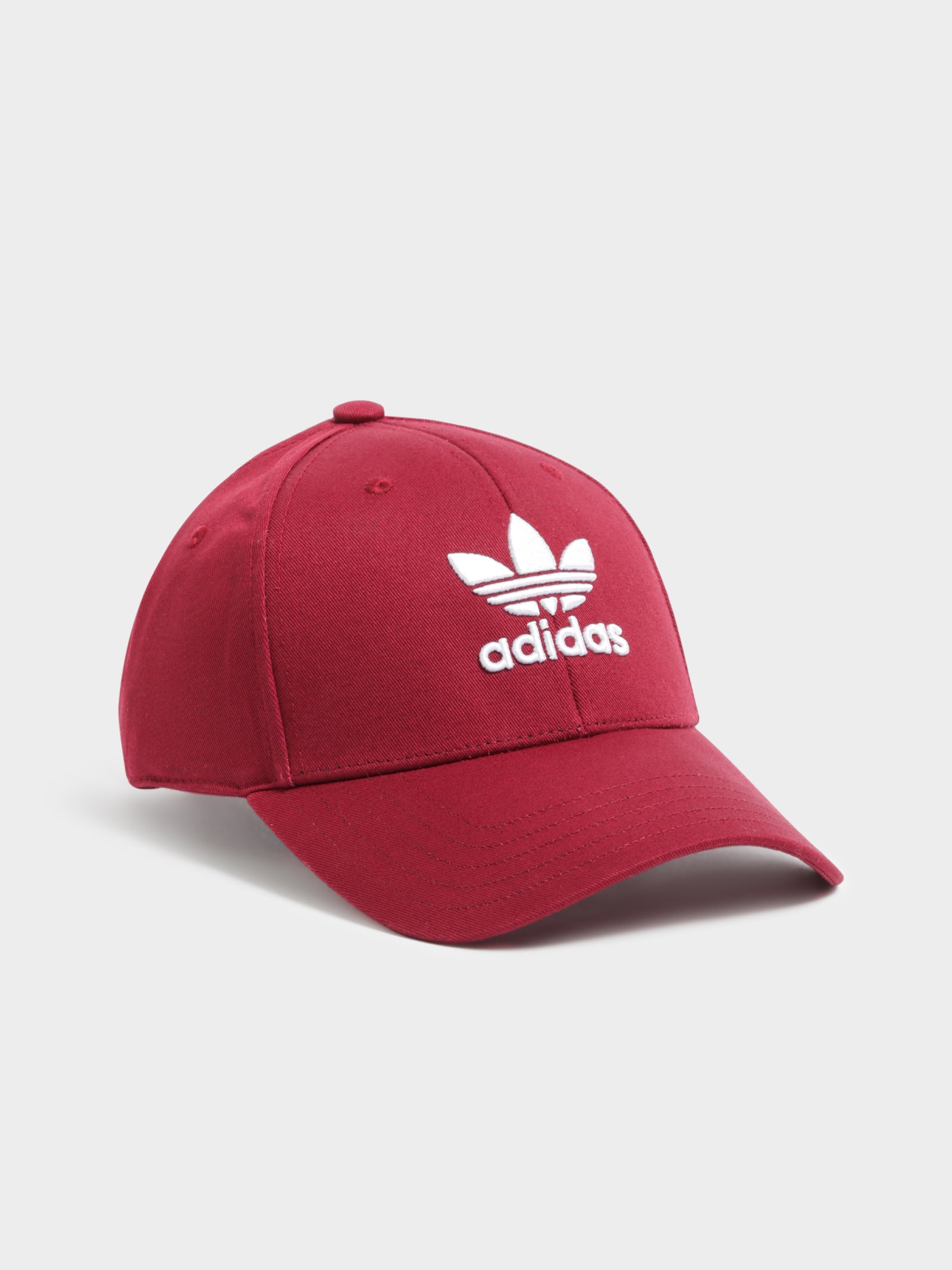 Baseball Cap in Burgundy & White