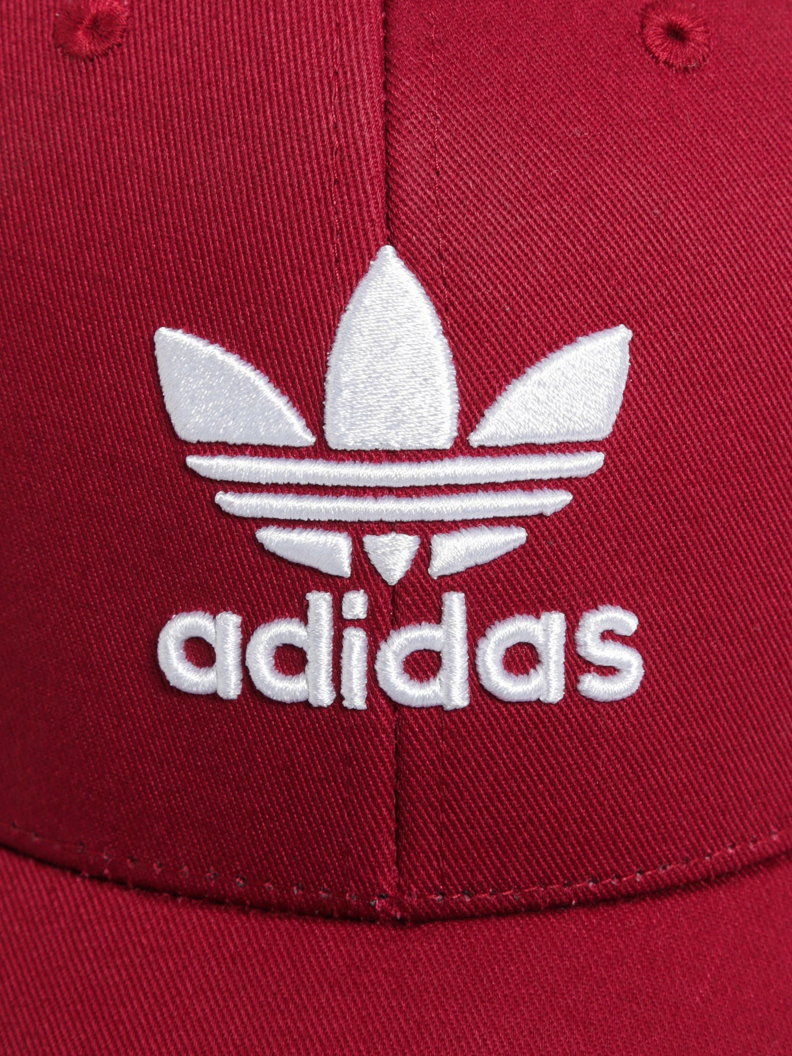 Baseball Cap in Burgundy & White