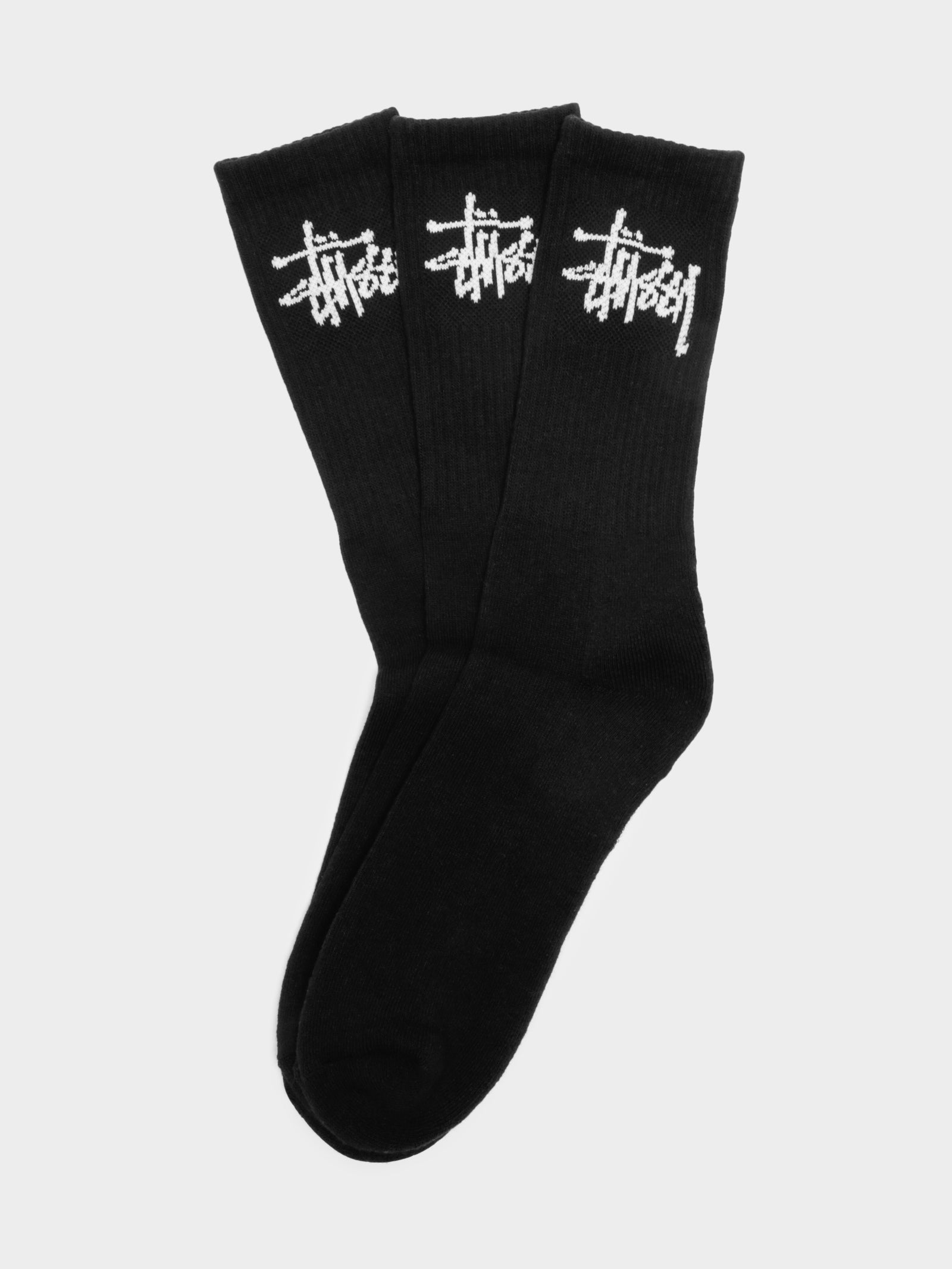 3 Pairs of Crew Socks in Black