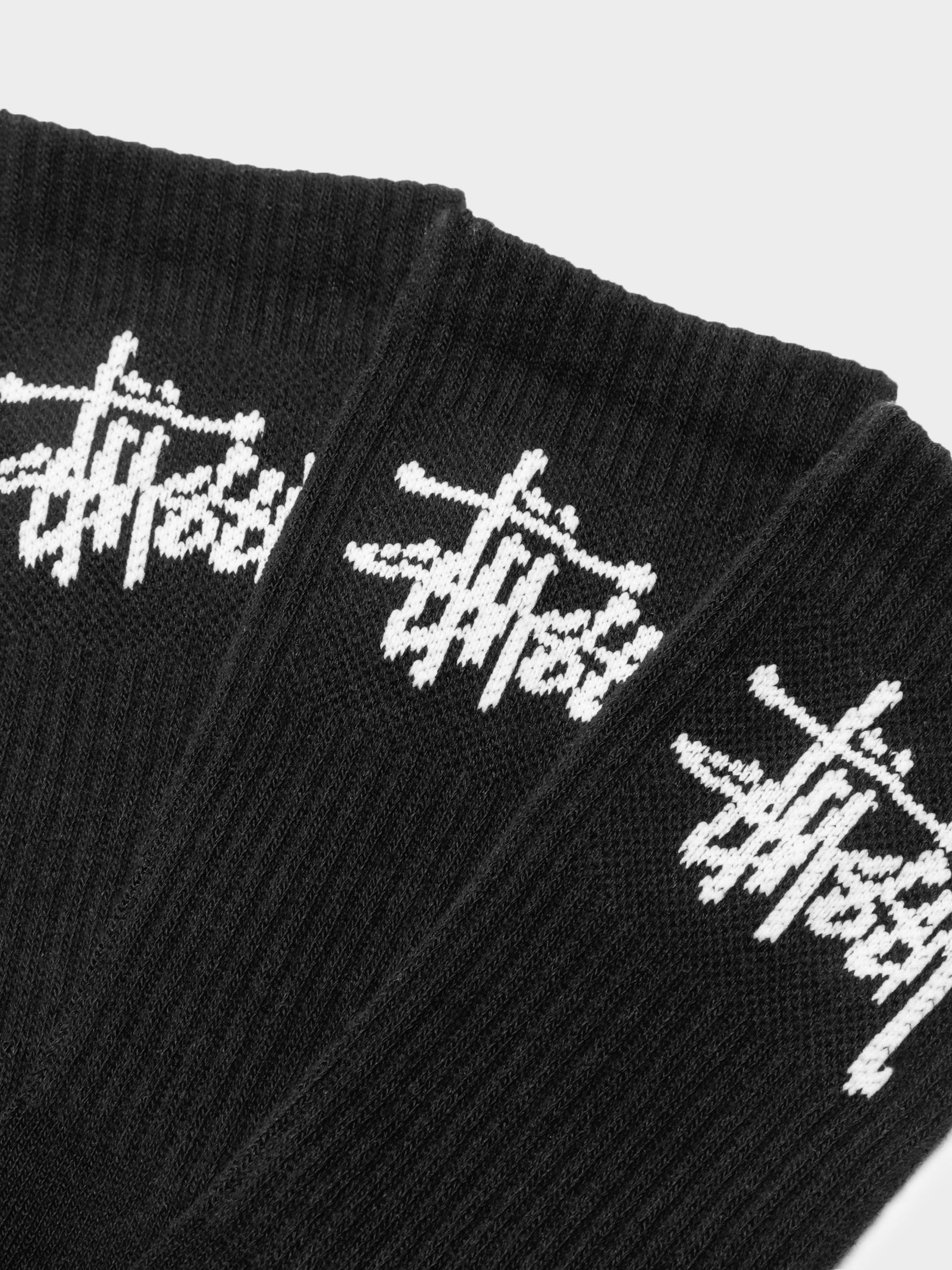 3 Pairs of Crew Socks in Black