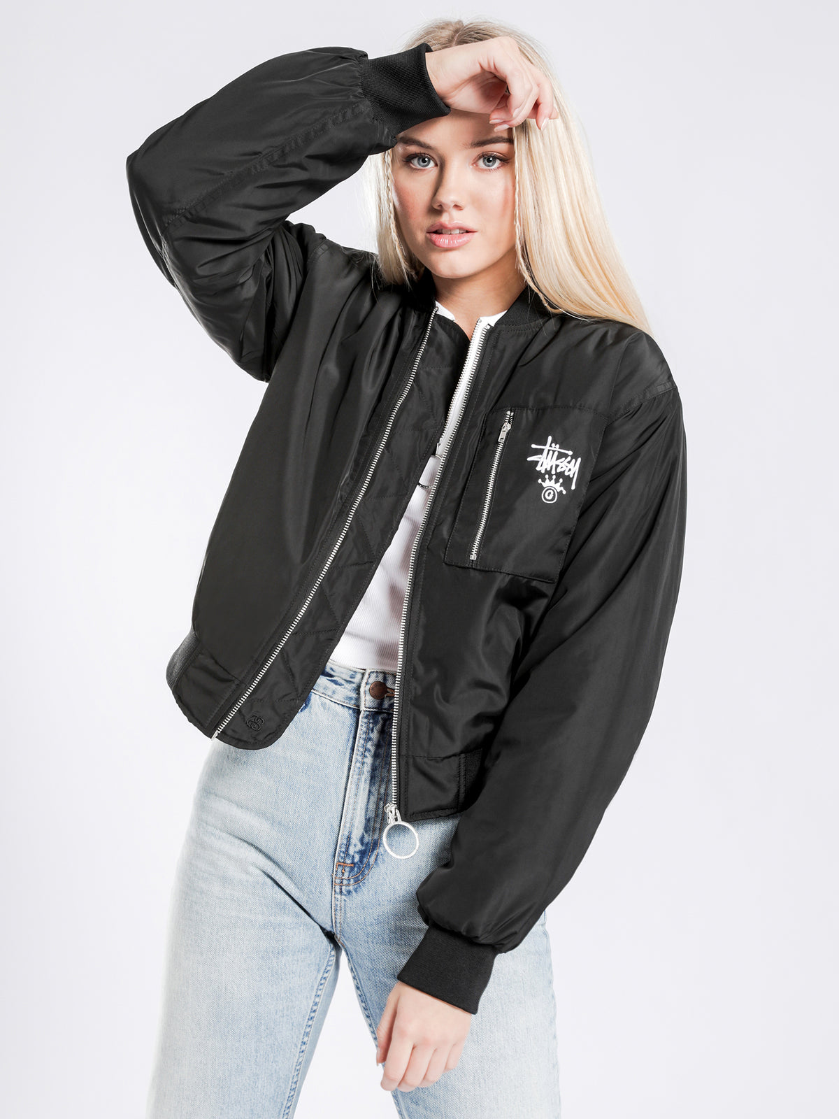 Graffiti Bomber Jacket in Black - Glue Store