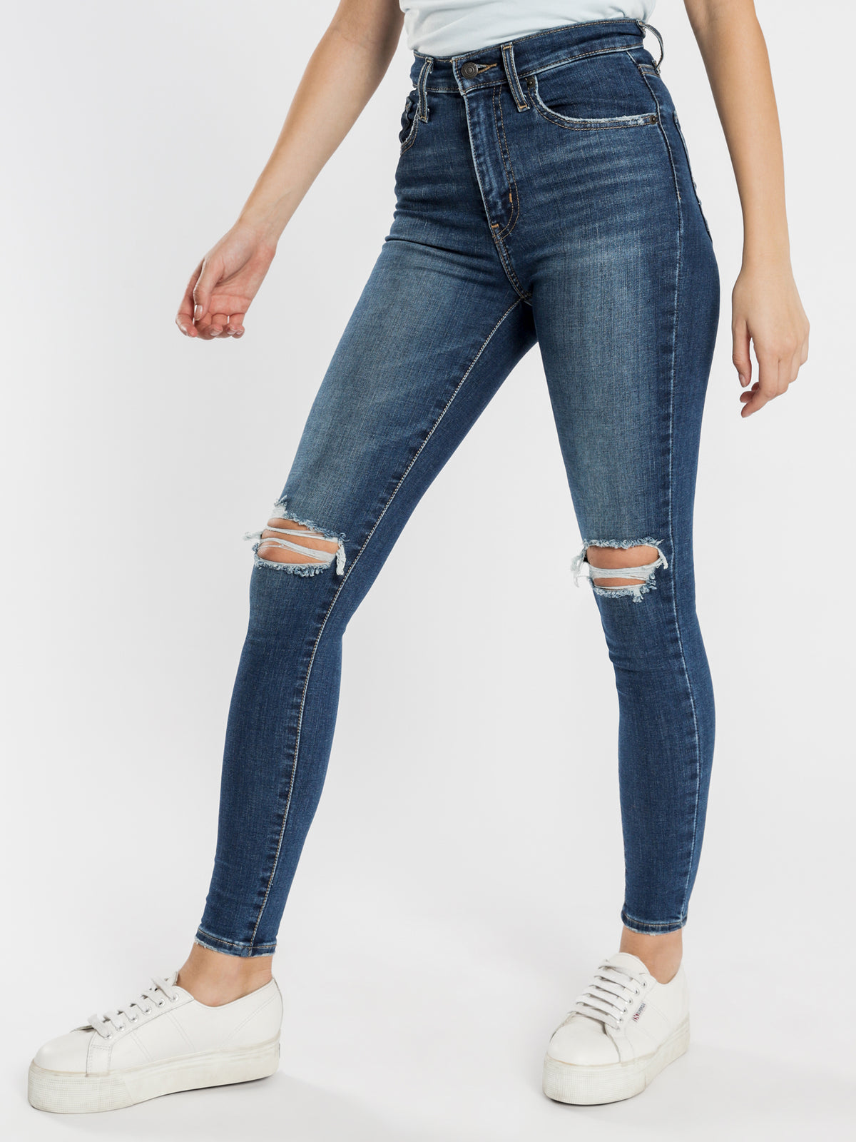Mile High Super Skinny Jeans in Shady Business Blue Denim - Glue Store