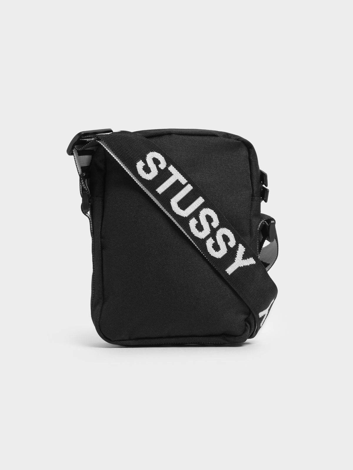 Stussy Logo Messenger Bag in Black - Glue Store