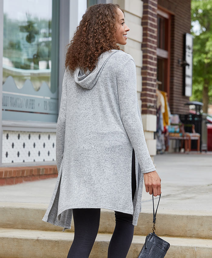 Back view of Women's Cuddle Hooded Cardigan