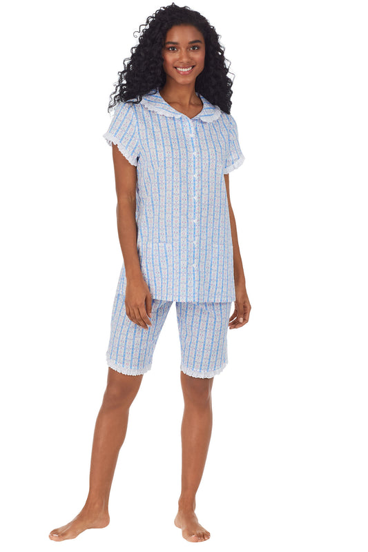 Red Cotton Womens Capri Pajama Set – cottonil