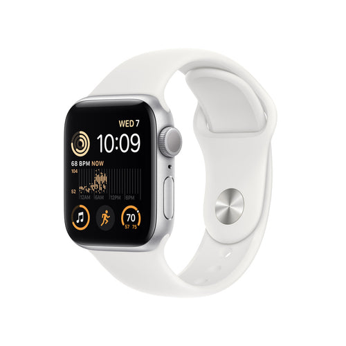 Apple Watch SE GPS 40mm Silver Aluminium Case with White Sport Band - Regular