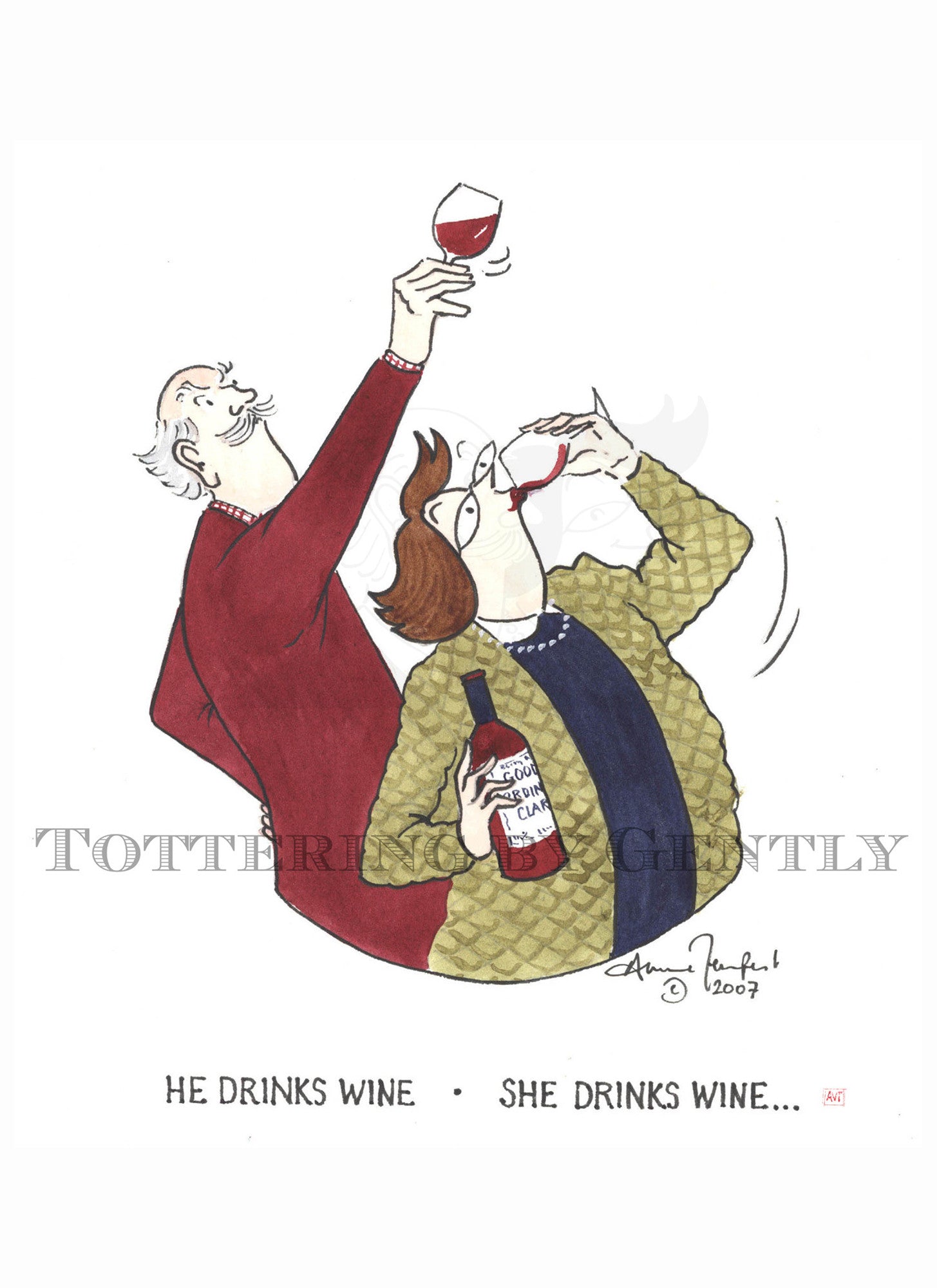 He drinks wine - She drinks wine...  (S0456)