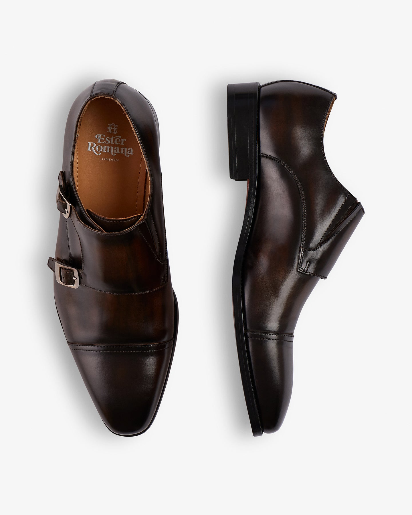 ANGELO RUFFO Double Monk Strap 43 ドレス/ビジネス 靴 メンズ