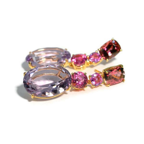 Bomb Party Earrings RBP3393 Love For a Lifetime Pink Tourmaline/Rhodium