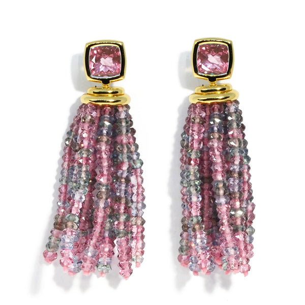 A & Furst - Fiori - Drop Earrings with Pink Tourmaline and