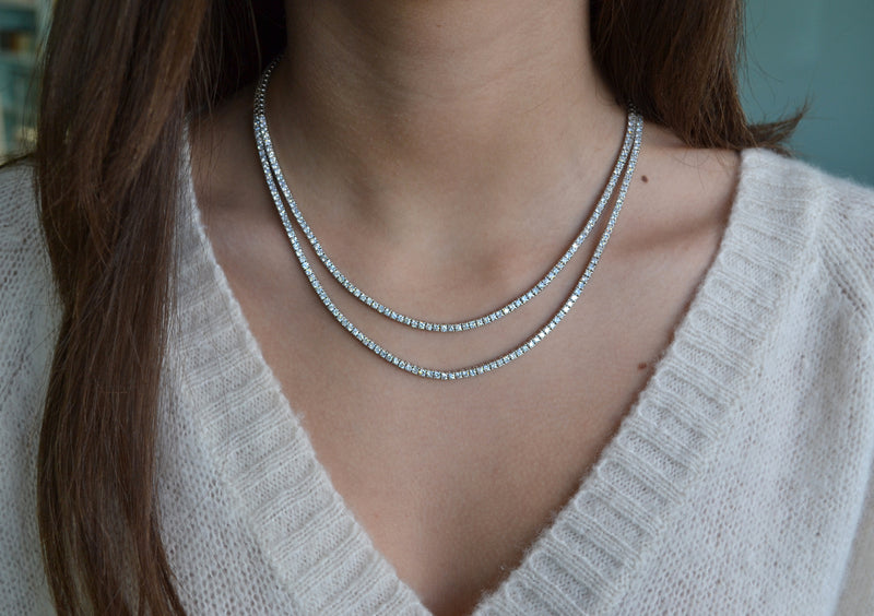 double strand diamond necklace