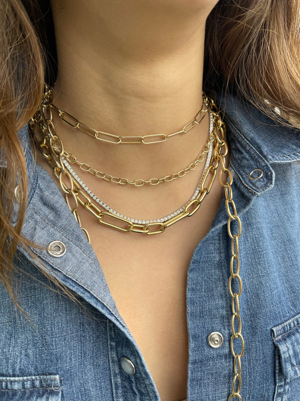 Gold Filled Heavy Rolo Chain Necklace with Focal Clasp - Lilo– ke