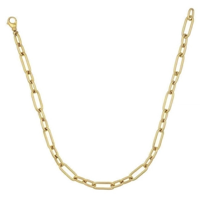 AFJ Gold Collection - Mixed Oval Link Chain Necklace, Yellow Gold