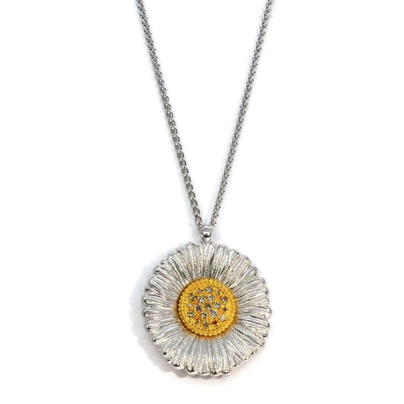 Buccellati - Blossoms Daisy - Pendant Necklace with Brown Diamonds, St ...