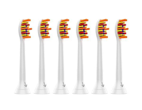 The LBailar electronic brushes come with six heads