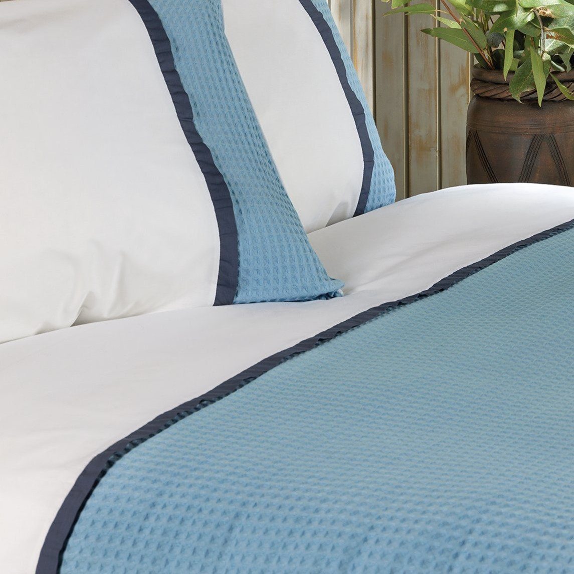 Schepsel compenseren regenval Hotel kwaliteit dekbedovertrek wit/blauw – CASA DORMI