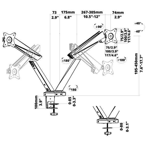 dual monitor arm diagram